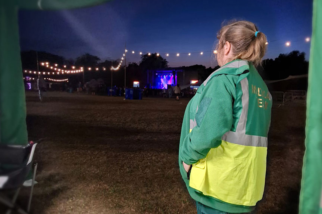 Event medical staff attending a festival.